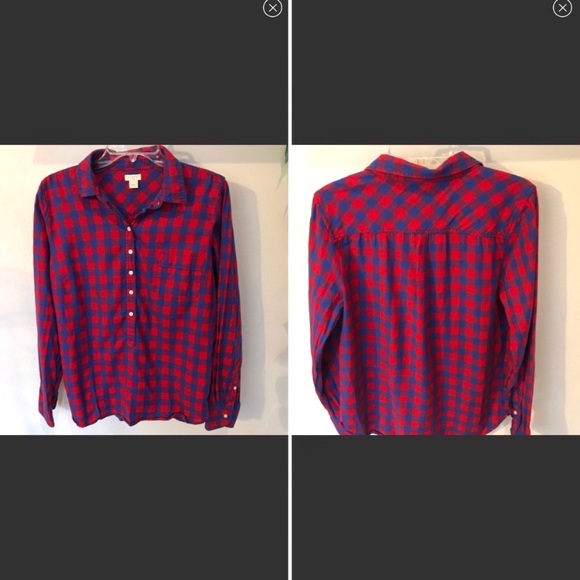 J. Crew Factory Popover Long Sleeve Collared Shirt - Picture 8 of 8